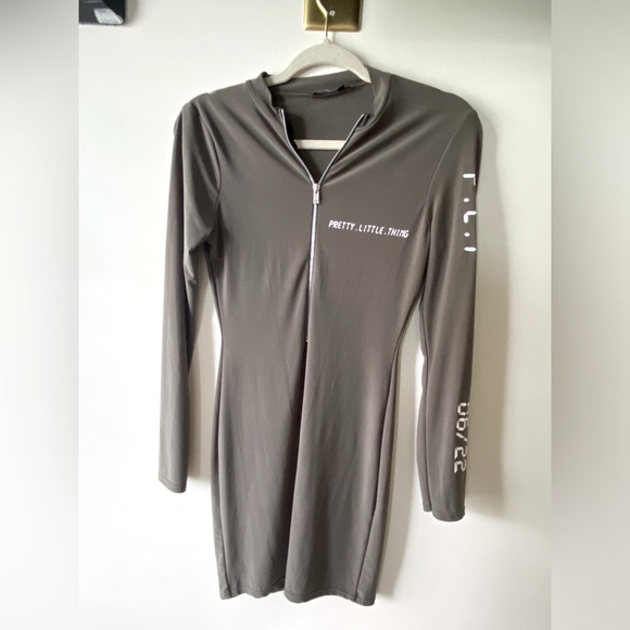 PRETTY LITTLE THING mini olive green dress - Picture 9 of 9